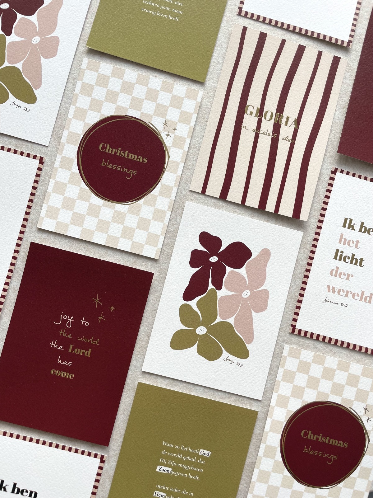 Kerstkaarten met goudfolie